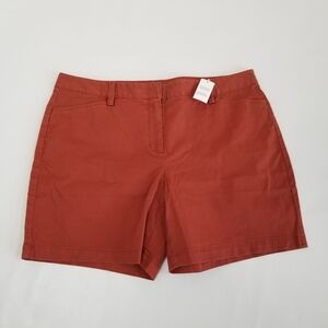 Lands' End Mid Rise Chino Shorts Size 16P NWT